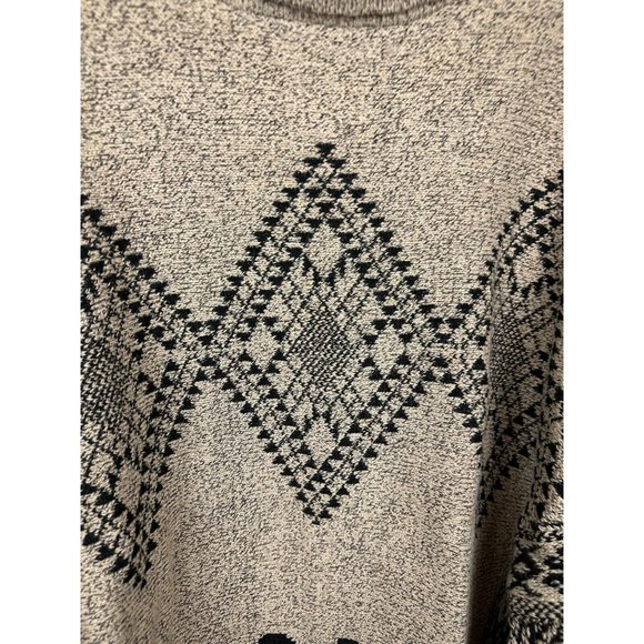 AZ Cape Poncho With Sleeves Tan With Boho Aztec Design - Picture 2 of 13